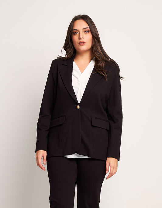 Giacca con revers e pattine curvy