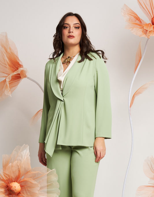 Giacca con scollo drappeggiato curvy