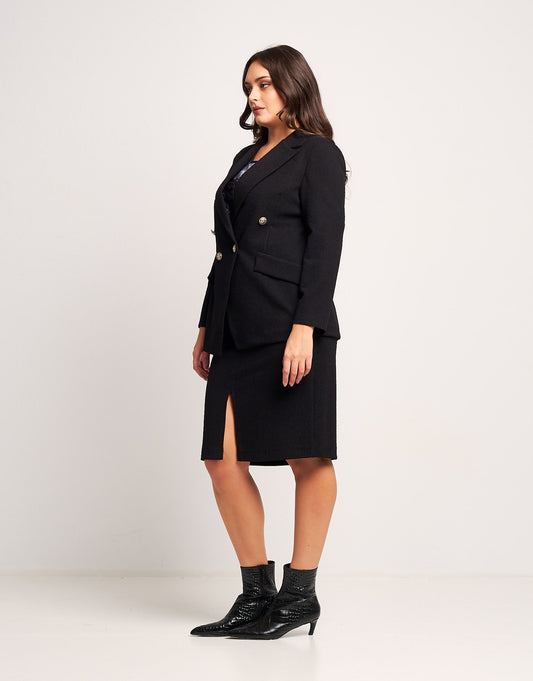 Giacca doppiopetto effetto bouclé curvy