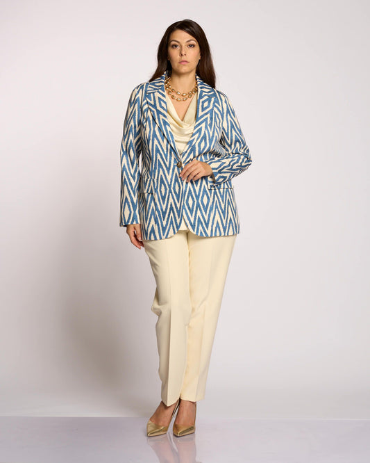 Giacca fantasia con dettagli curvy