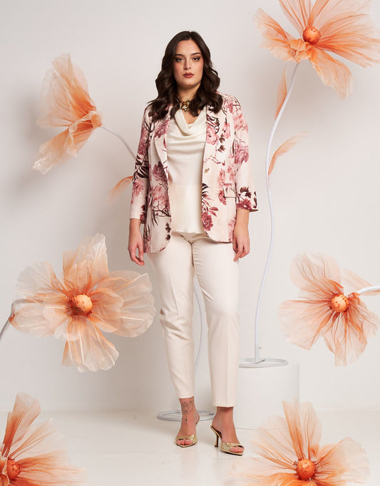 Giacca fantasia con maniche tre quarti curvy