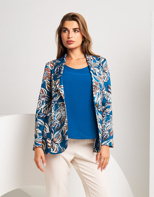 Giacca fantasia floreale pavone