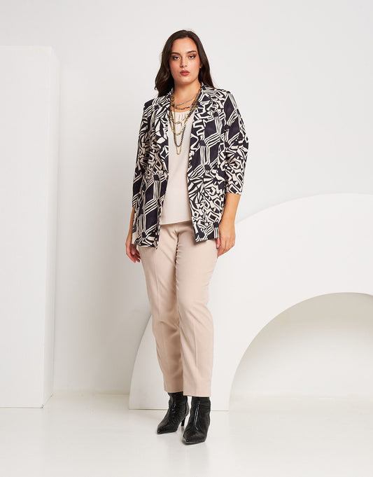 Giacca fantasia geometrica curvy