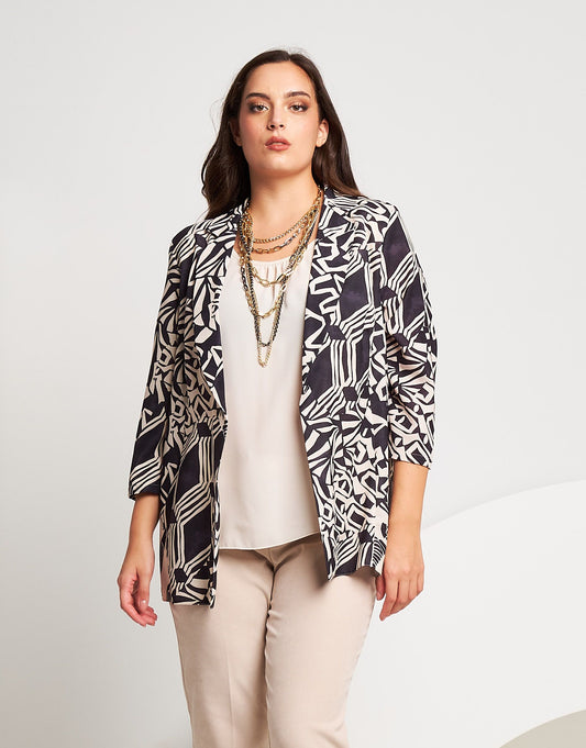 Giacca fantasia geometrica curvy