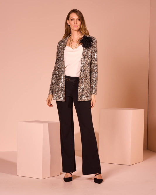 Giacca foderata con paillettes maculate