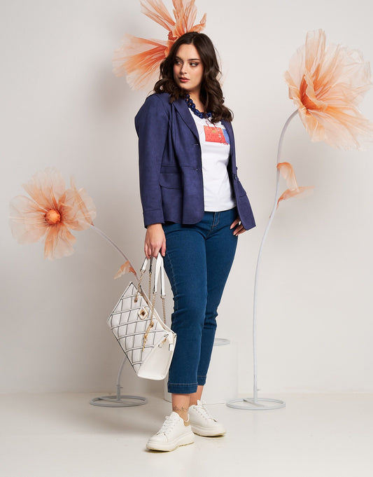 Giacca in ecosuede con reveres