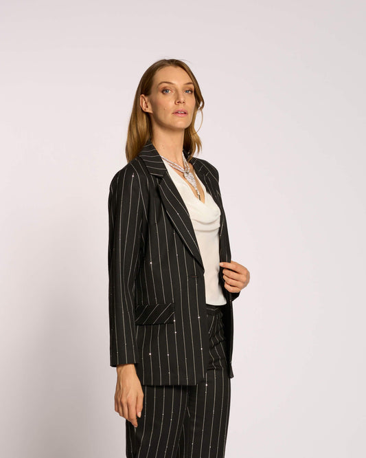 Giacca in gessato con paillettes