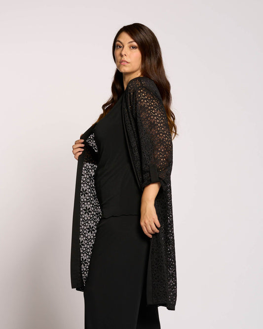 Giacca in pizzo con riporti curvy