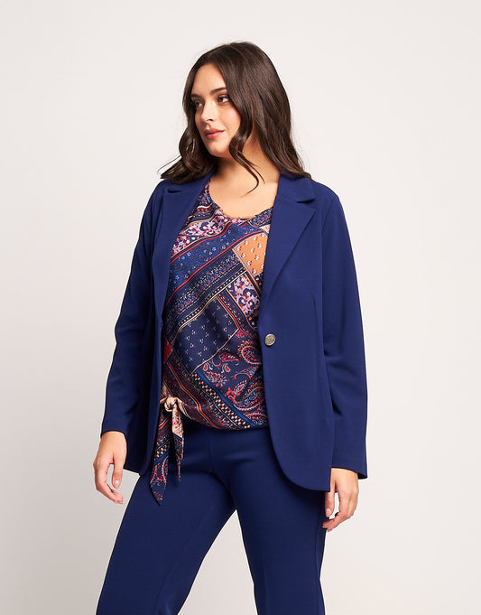 Giacca in scuba con fondo stondato curvy