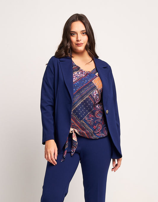 Giacca in scuba con fondo stondato curvy