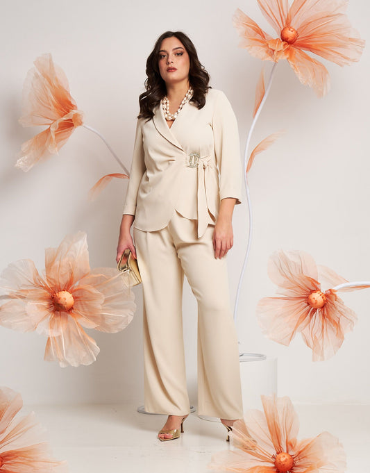 Giacca incrociata con dettagli curvy