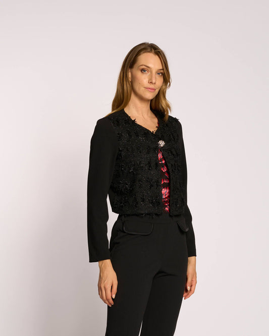 Giacchino corto con tessuto sfrangiato