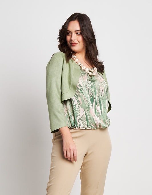 Giacchino in ecosuede con volant curvy