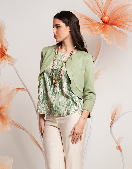 Giacchino in ecosuede con volant