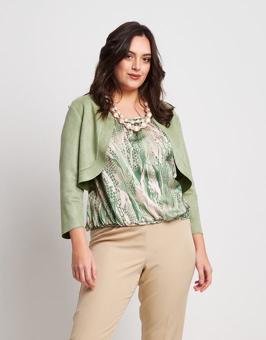 Giacchino in ecosuede con volant curvy