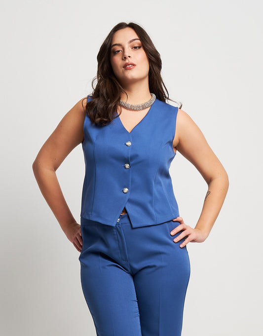 Gilet corto in bistretch nuvola curvy