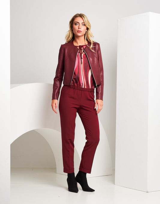 Giubbino in ecopelle con zip