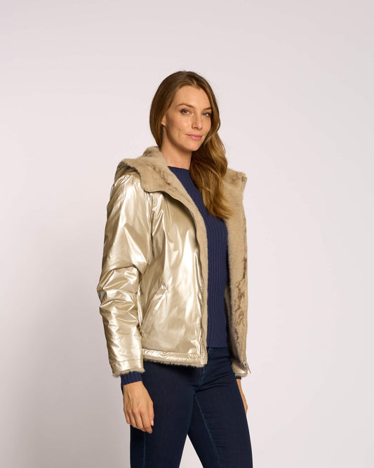 Giubbino reversibile con cappuccio