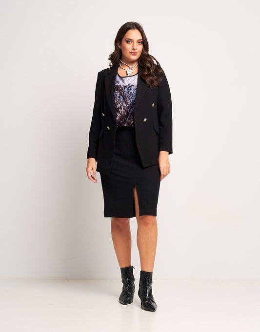 Gonna con elastico e spacco curvy