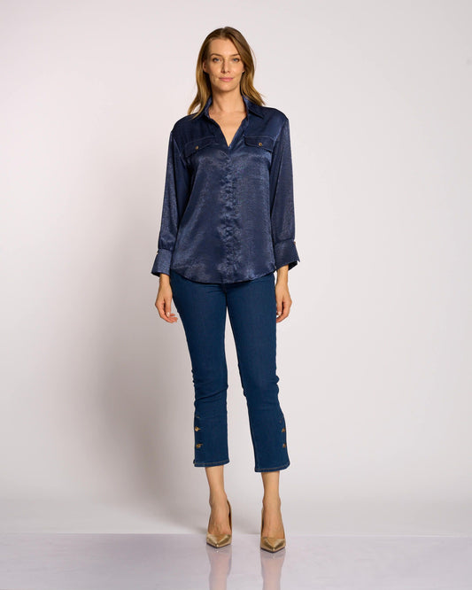 Jeans 5 tasche con bottoni