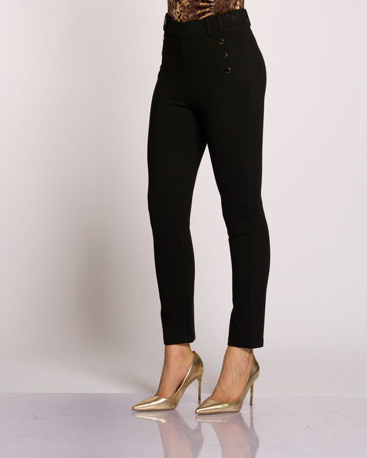 Leggins con finte tasche e bottoni