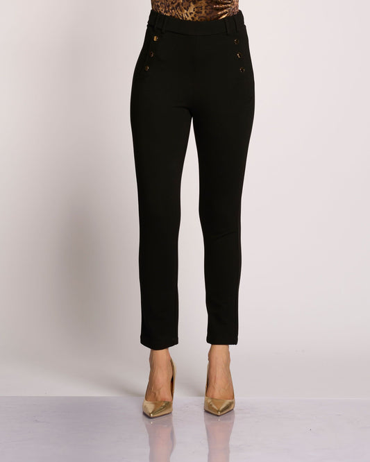 Leggins con finte tasche e bottoni