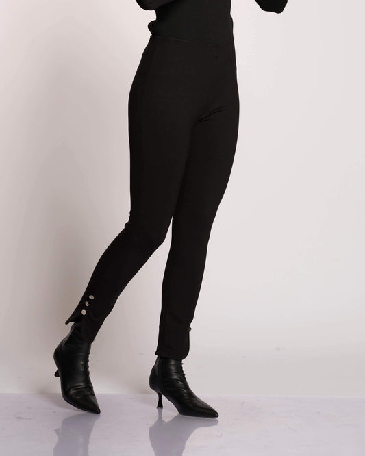 Leggins con spacco e bottoni