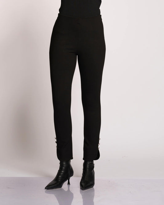 Leggins con spacco e bottoni