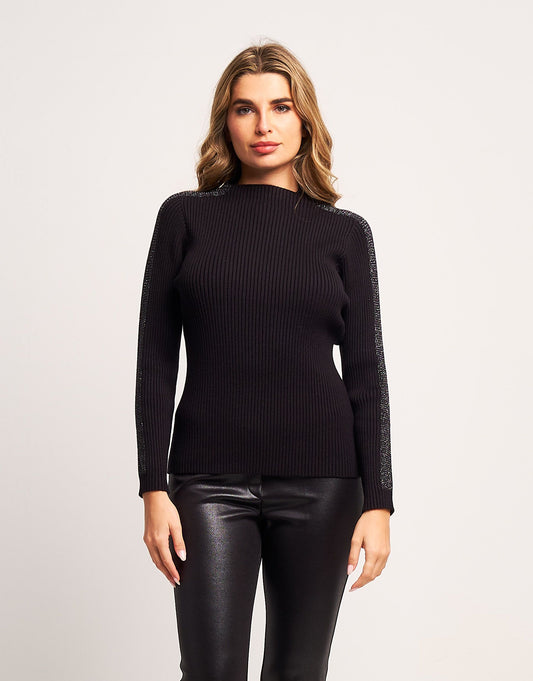 Maglia a coste con lurex