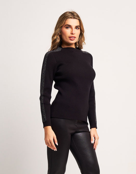 Maglia a coste con lurex