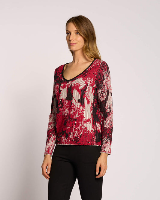 Maglia a coste con scollo a V