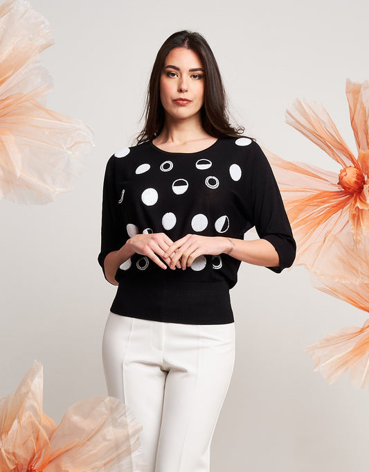 Maglia a pipistrello con paillettes