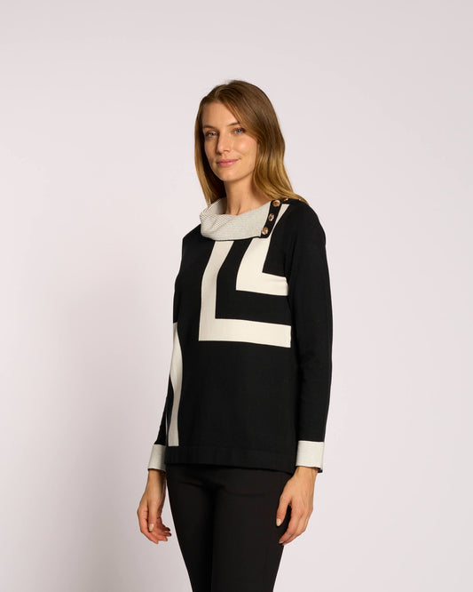 Maglia a quadri con dettagli sullo scollo