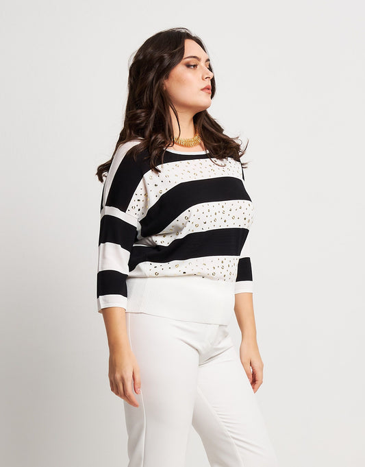Maglia a righe con dettagli curvy
