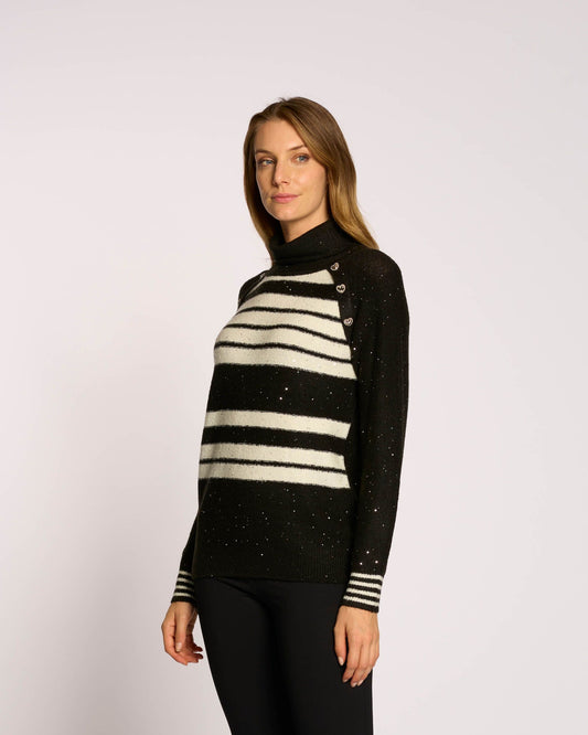 Maglia a righe in filato con paillettes