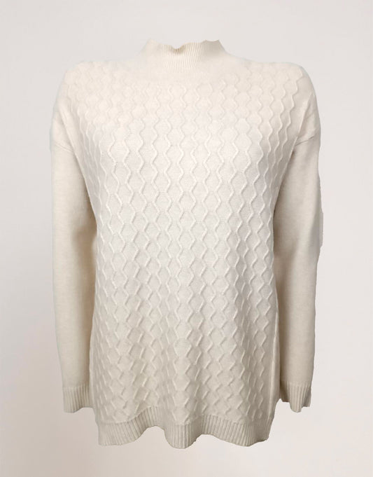 Maglia con coste e fondo stondato