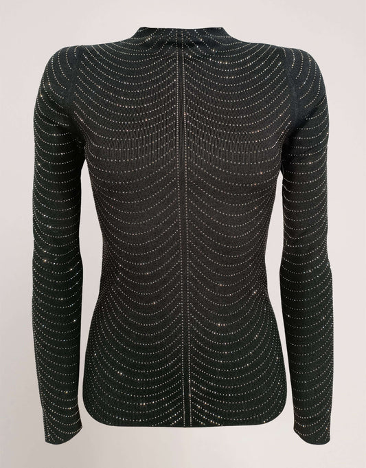 Maglia con disegno di strass