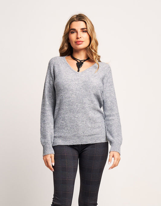 Maglia con filato paillettes