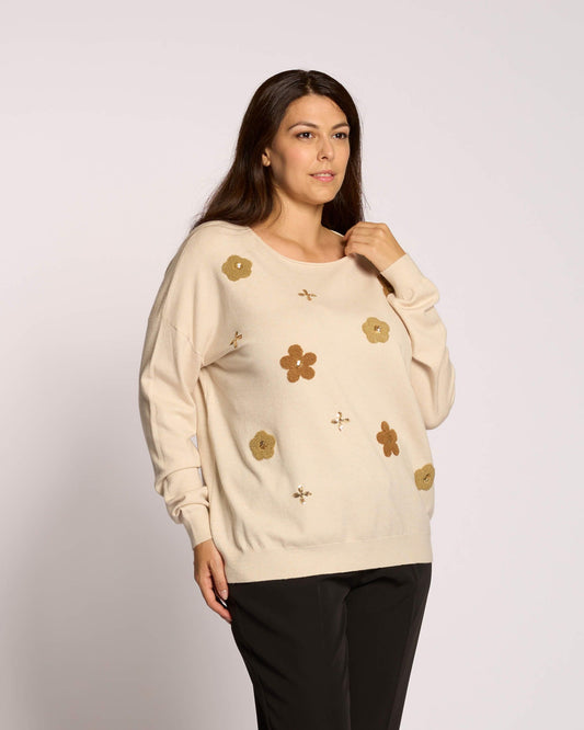 Maglia con intarsi frontali curvy