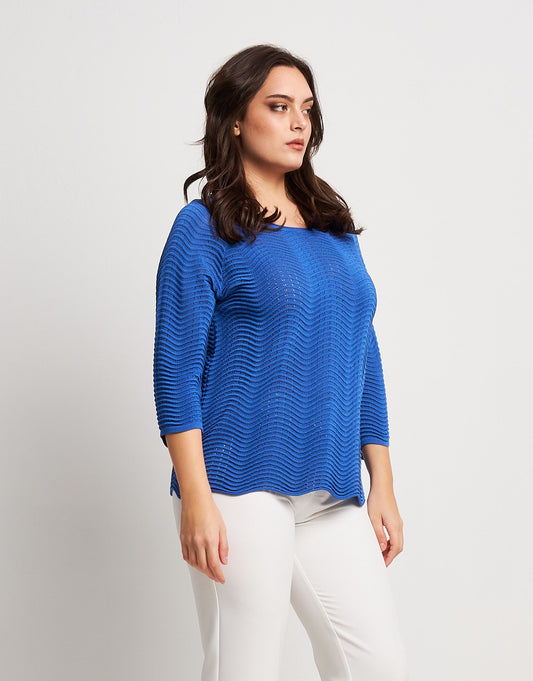 Maglia con lavorazione a onde curvy