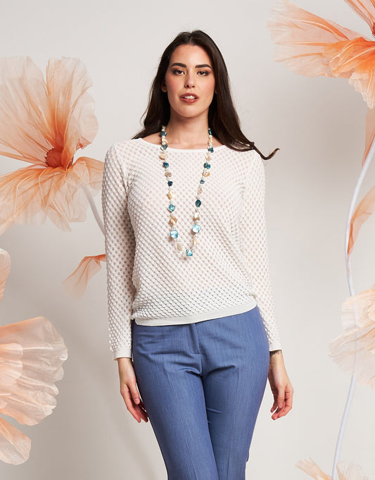 Maglia con lavorazione a squame