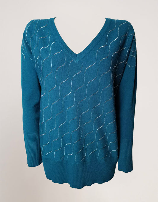 Maglia con onde di strass