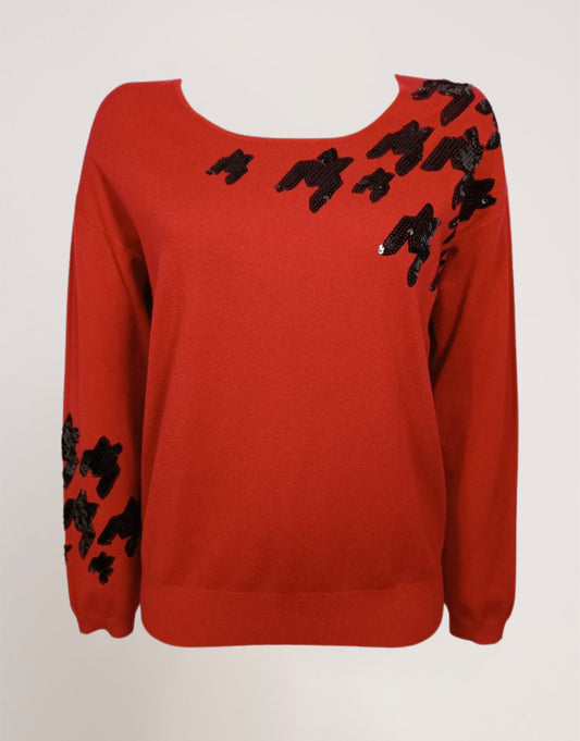 Maglia con paillettes pied de poule