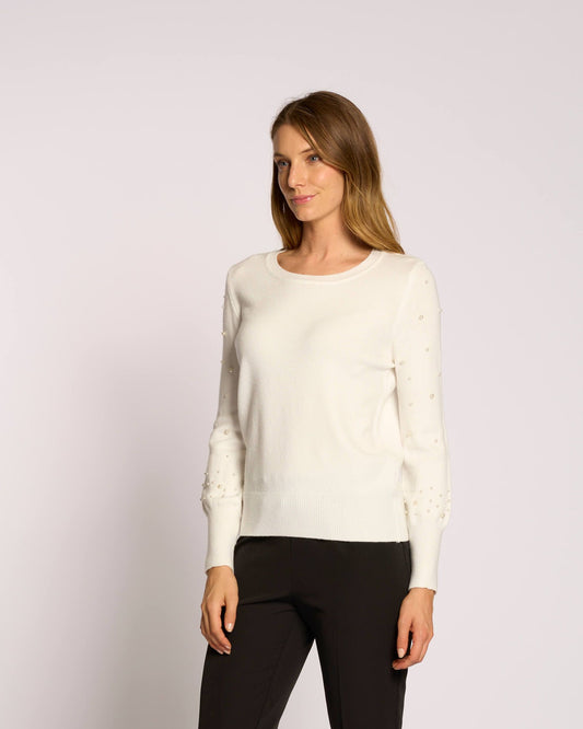 Maglia con perle sulle maniche