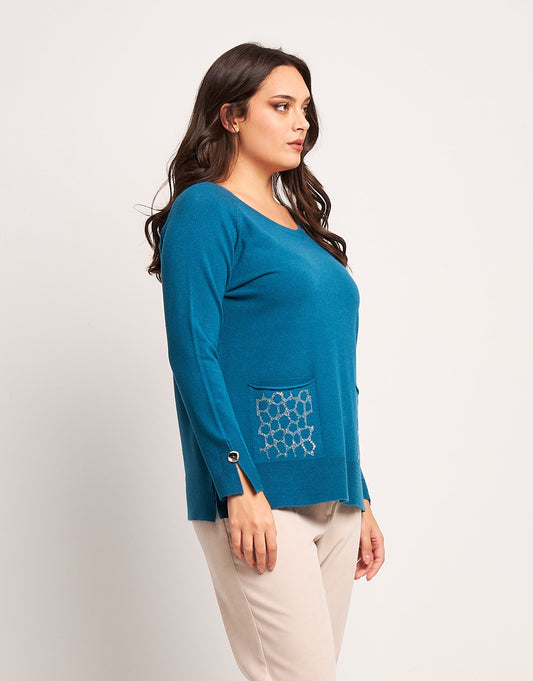 Maglia con strass animalier curvy