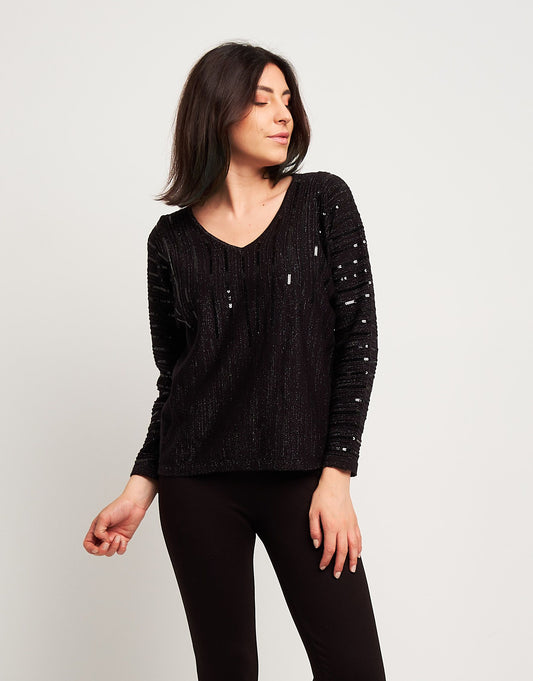 Maglia in lurex con paillettes