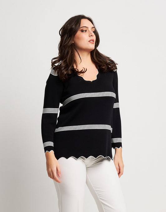 Maglia in maglia battuta con cappe curvy