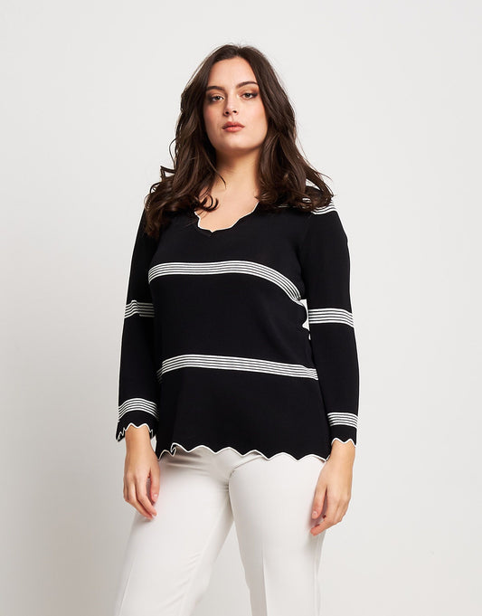 Maglia in maglia battuta con cappe curvy