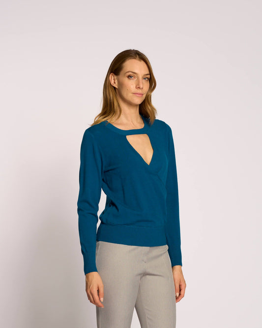 Maglia incrociata con bordo e apertura