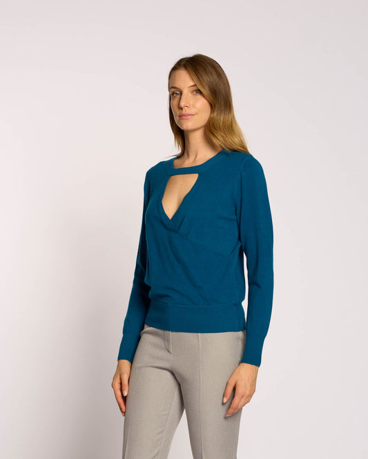 Maglia incrociata con bordo e apertura